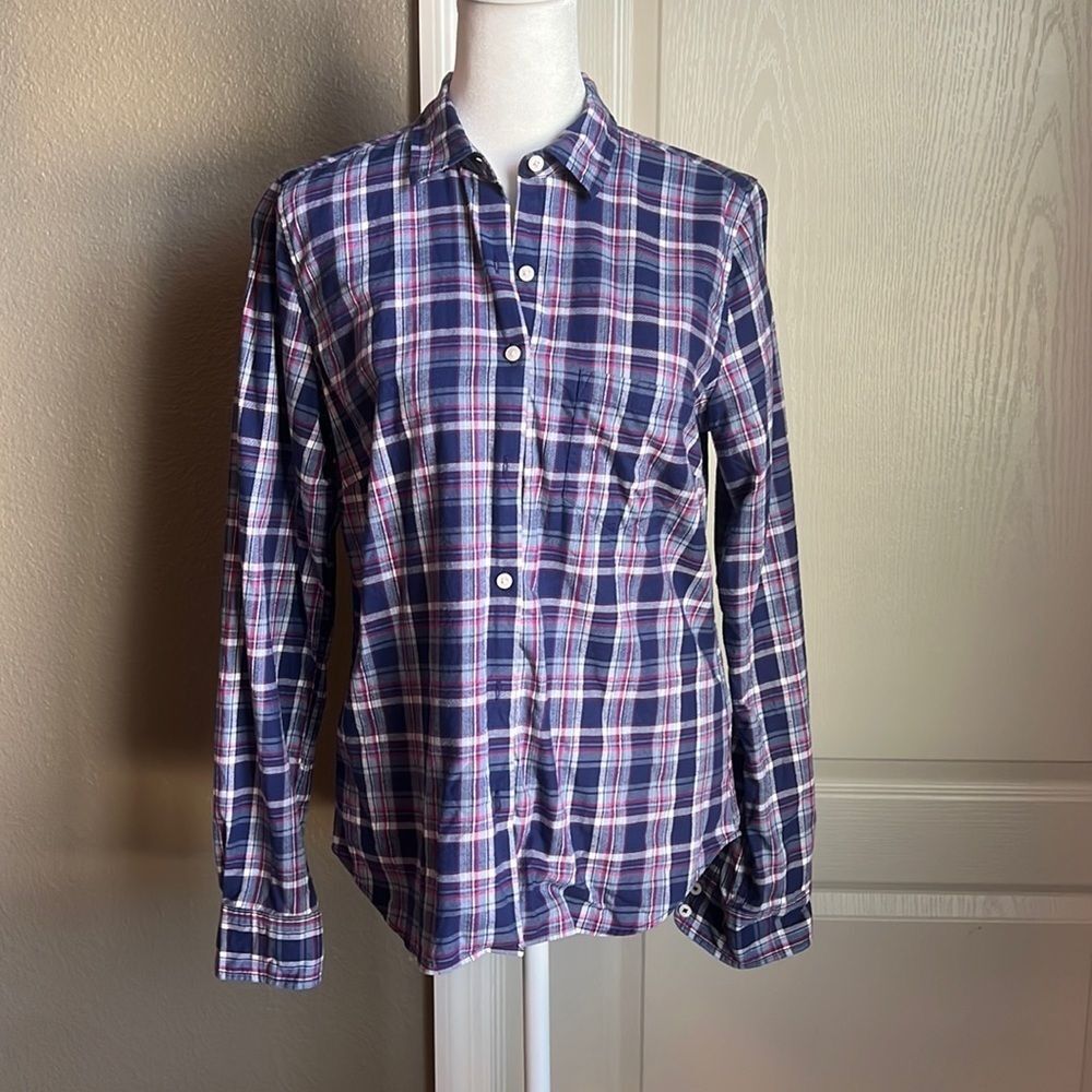 Untuckit Massandra Shirt Cotton Plaid Size 4